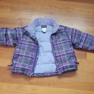 patagonia Kids XXS purple plaid coat
